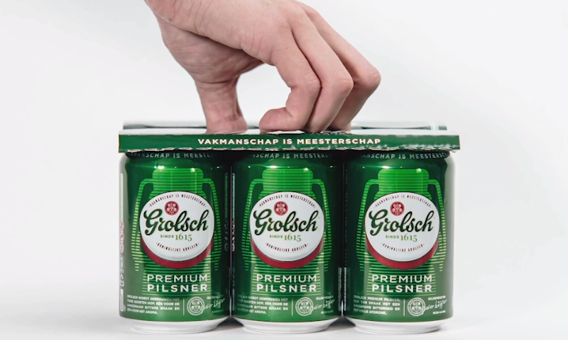 Grolsch introduceert duurzaam sixpack met karton ipv plastic